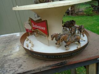 1960 ' s Budweiser Clydesdales Carousel Motion Beer Light Globe PARTS INCOMPLETE 5