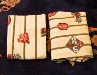 Coca - Cola Twin Sheet Set (1 Flat/1 Fitted) Exc.  Cond.