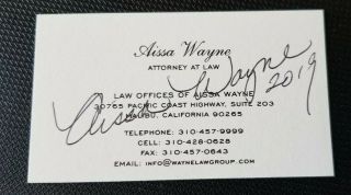 Autographed Aissa Wayne Business Card W/coa Daughter Of John Wayne