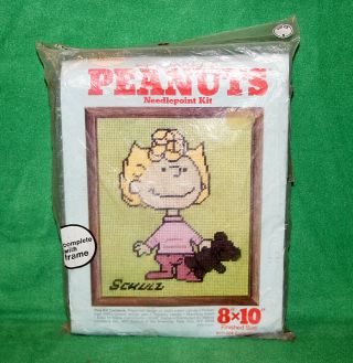 Vintage Malina Needlepoint Kit Peanuts Sally 8 " X 10 " Includes Frame