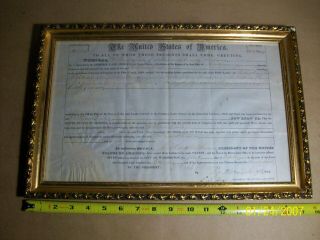 Millard Fillmore Signed Land Grant October 1,  1851 Alabama