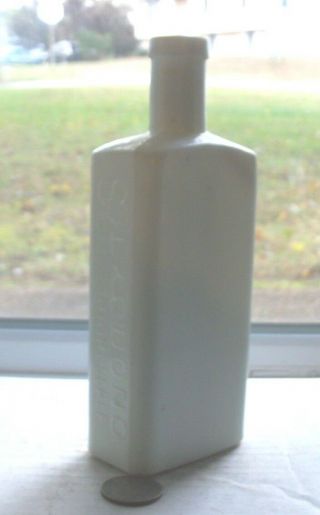 Large Milk Glass Victorian Medicine Embossed,  Silkodono For The Hair & Scalp