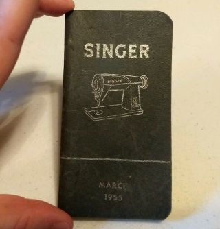 Vintage 1955 Singer Sewing Machine Company Booklet Notebook