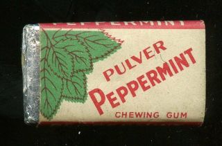 Single Piece In Wrapper Pulver Peppermint Flavor Chewing Gum C.  1950