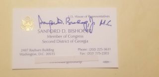 Sanford D.  Bishop - Us Congress / Georgia 2nd District - Autographed Business Card