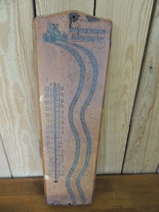 Vintage Steiger Tractor Thermometer,  23 3/4 " Tall,  Patina,  Rare,  1960 