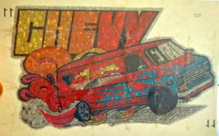 Vintage Fleer Glitter Iron - On Transfer Chevy Van 11 Nos For T - Shirt