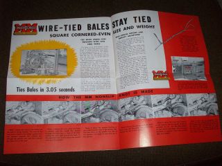 1950 ' s Minneapolis - Moline Bale - O - Matic Hay Baler Advertising Brochure 5
