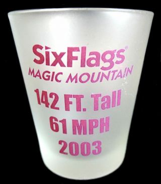 SCREAM at SIX FLAGS MAGIC MOUNTAIN Shot Glass Frosted Shooter 2 - 3/8 inch Jigger 2