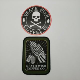 Death Wish Coffee Co Memorial Day Souvenir Promo Patch 2019 Plus Sticker