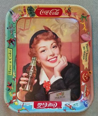 3 Vintage Coca - Cola 4 Seasons Metal Serving Trays 1950s Have A Coke 6