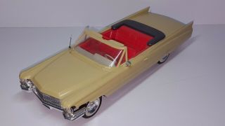 Vintage Hong Kong 1963 Cadillac Convertible Tan Plastic Toy Car