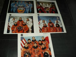 Shuttle 5x Nasa Crew Lithos All Autopen Signed Crew,  Space