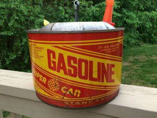 Rare Vintage Stancan Standard Container Co.  2.  5 Gallon Metal Gas Can
