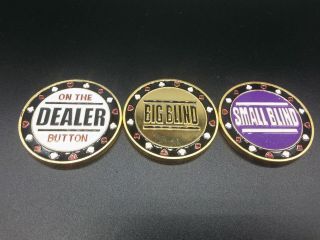 Metal Big Blind,  Small Blind & Dealer Button,  Poker Buttons,  Texas Hold 