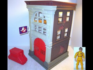 1987 Kenner Real Ghostbusters Firehouse Playset & 1990 Slimed Heroes Louis Tully