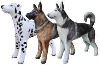 3 Inflatable Dog Husky German Shepherd Dalmatian Animal Home Garden Party Decor