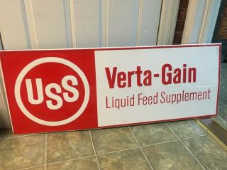 Rare Uss Verta Grain Feed Seed Advertising Sign