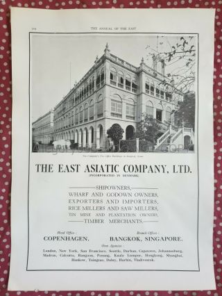 1935 East Asiatic Co.  Shipowners Plantation Bangkok Ad Advertising 10in X 13in