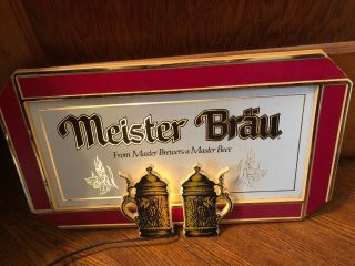 Vintage Meister Brau Beer Lighted Indoor Bar Sign