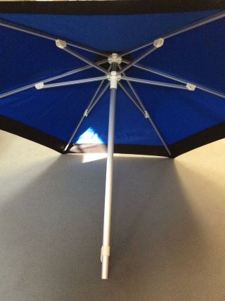 NOS Budweiser Bud Light 7 Foot Market Umbrella Patio Aluminum Pole Blue Black 6