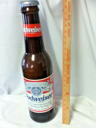 Budweiser beer sign large plastic bottle bank Anheuser - busch brewery coin MF8 2