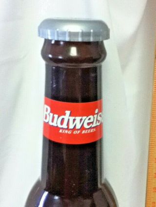 Budweiser beer sign large plastic bottle bank Anheuser - busch brewery coin MF8 4