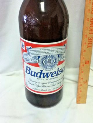 Budweiser beer sign large plastic bottle bank Anheuser - busch brewery coin MF8 5