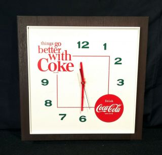 Vintage 1963 - 1968 Coca Cola Clock & Coke Look & Read