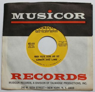 Lemon And Lime Rare Musicor Talent Series Garage Psych 45rpm 1960s
