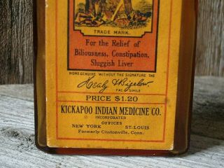 Kickapoo Indian Medicine Co Sagwa Snake Oil Bottle Haely Bigelow Quack Medicine 3