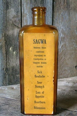 Kickapoo Indian Medicine Co Sagwa Snake Oil Bottle Haely Bigelow Quack Medicine 6