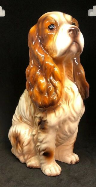 Vintage Ceramic Small Brown Cocker Spaniel Statue Dog Figurine Intrada