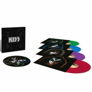 Kiss Solo Albums 40th Anniv 4 Colored Vinyl Lp Box Set 180g Posters Slipmat