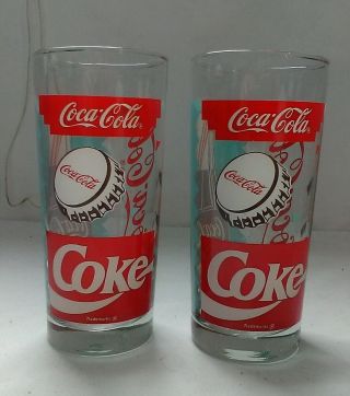 2 Vintage Coke Glasses | Coca Cola Memorabilia