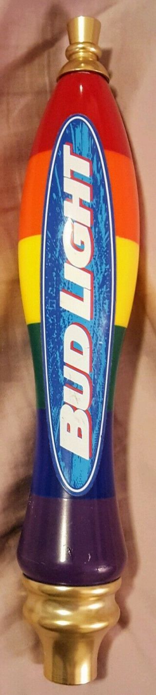Bud Light 12 - Inch Beer Tap Rainbow Handle Lgbtq Gay Pride Budweiser