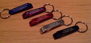 Qty 20 - Personalized Key Chain Bottle And Can Opener - Engraved