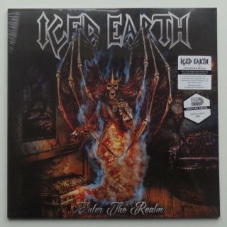 Kr2 Iced Earth Enter The Realm Red Vinyl Lp Poster,  Lyric Insert 200 Made