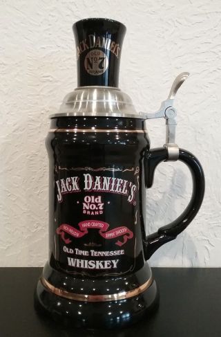 Jack Daniels Old No.  7 Lidded Stoneware Stein With Shot Glass