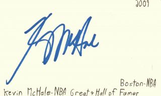 Kevin Mchale Boston Celtics Nba Basketball Hof Autographed Signed Index Card