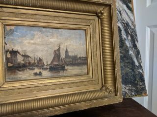 1873 Painting Venice Europe E.  Booker Or Baker Artist
