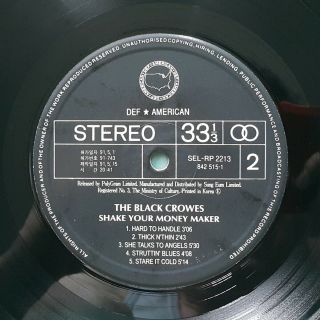 The Black Crowes - Shake Your Money Maker ' 91 korea vinyl lp Sample LP EX,  toNM - 6