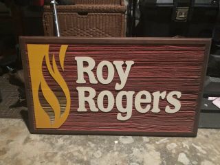 Rare Vintage Wooden Roy Rogers Restaurant Sign Store Display Fast Food Ad 32 "