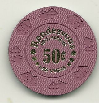 50¢ Chip From The Rendezvous Casino,  Las Vegas,  Nevada
