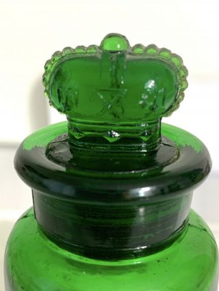 ANTIQUE EMERALD GREEN BOTTLE - THE CROWN PERFUMERY COMPANY,  LONDON 3