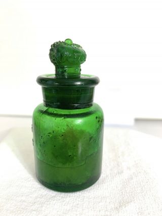ANTIQUE EMERALD GREEN BOTTLE - THE CROWN PERFUMERY COMPANY,  LONDON 4