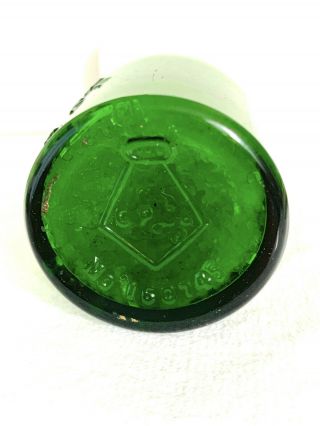 ANTIQUE EMERALD GREEN BOTTLE - THE CROWN PERFUMERY COMPANY,  LONDON 6