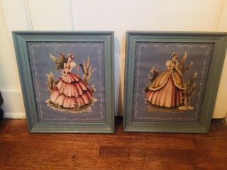2 Vintage Victorian Southern Belles By Turner In Blue Frames