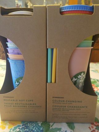 Starbucks Reusable Hot And Cold Color Changing Cups Limited Edition Pack 2019