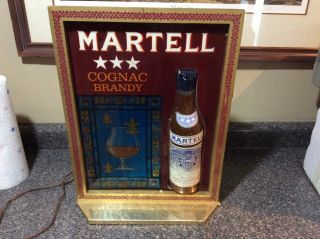 Vintage Martell Bar Sign Cognac Brandy Collectible Pub Sign Man Cave Light Rare